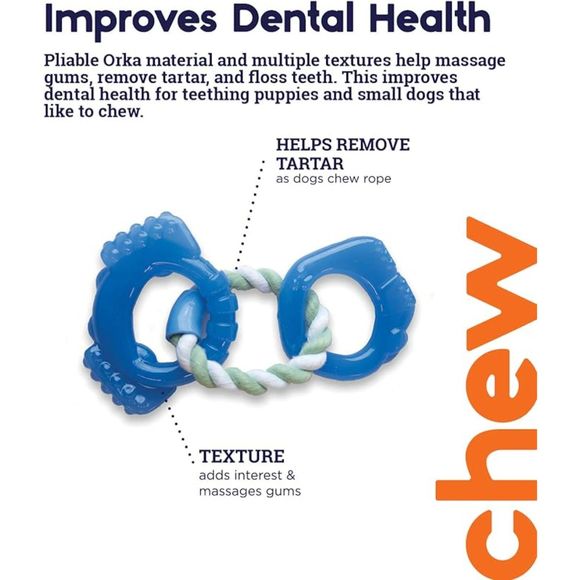 Petstages Orka Dentalinks Puppy Chew Toy for Small Breeds & Puppy: NWT - Picture 6 of 9